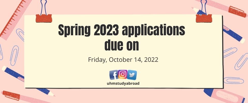Spring 2023 applications due 